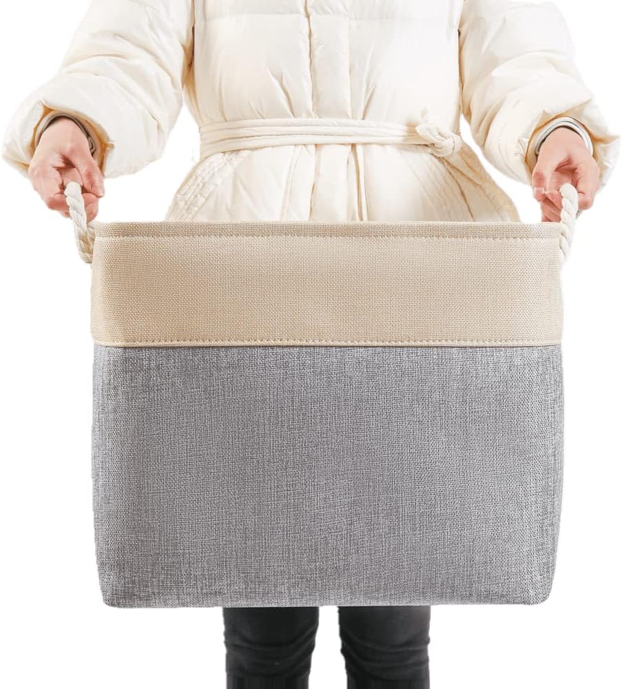 Mangata Aufbewahrungsbox Stoff,33 x 38 x 33 cm Grosser Aufbewahrungskorb, Korb Aufbewahrung für Schr