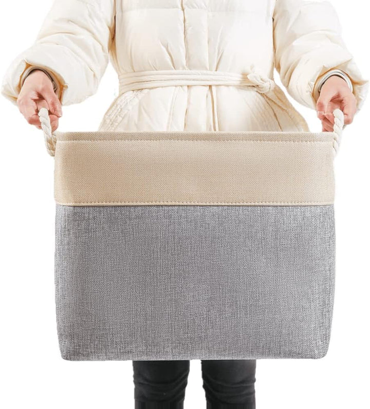 Mangata Aufbewahrungsbox Stoff,33 x 38 x 33 cm Grosser Aufbewahrungskorb, Korb Aufbewahrung für Schr
