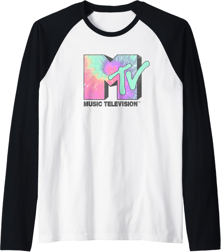 MTV Klassisches Neon Tie-Dye Logo Raglan