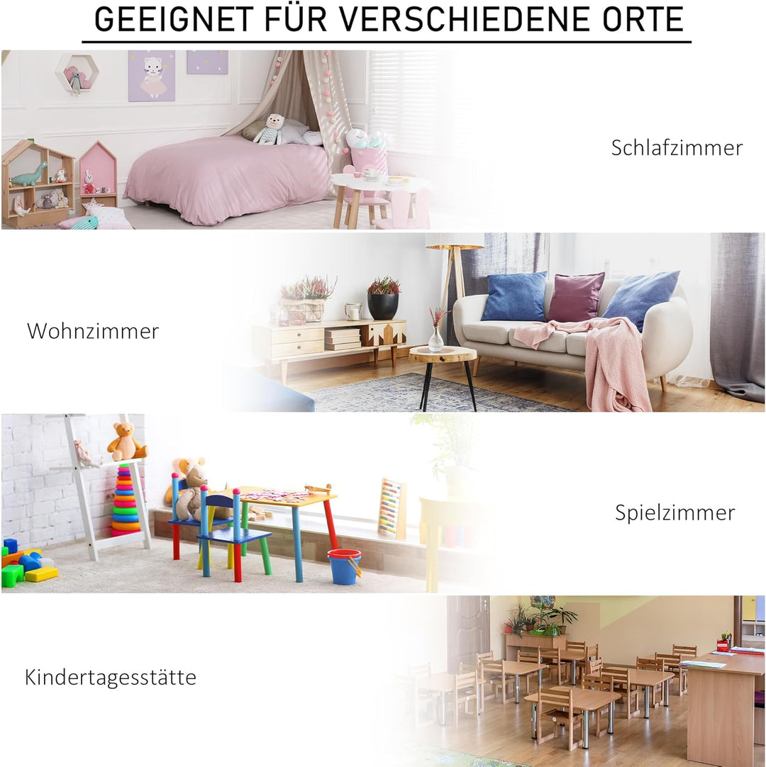 HOMCOM Kinderregal Bücherregal für Kinder Spielzeug-Organizer Kinderzimmerregal mit 3 Aufbewahrungsb