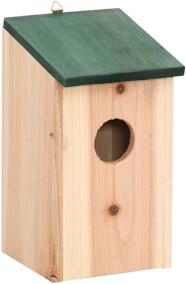 10er Set Vogelhäuser aus Tannenholz 12x12x22 cm Nistkasten zum Aufhängen für den Garten Kleinvögel B