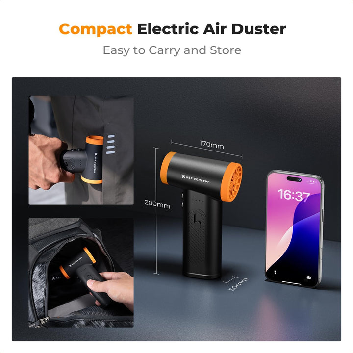 K&amp;F CONCEPT Elektrische Staubgebläse mit LED-Licht, 120000 RPM, 5000mAh Akku, Stufenloses Getriebe,W