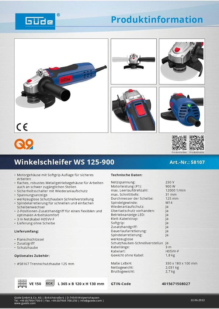 Winkelschleifer WS 125-900