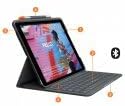 Logitech Slim Folio für iPad (7., 8. und 9. Generation) Tastatur-Case mit integrierter kabelloser Ta