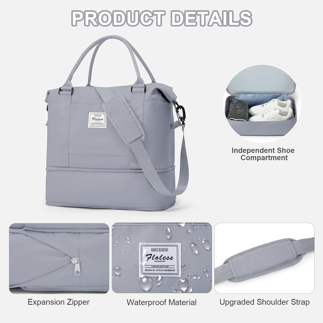 WEPLAN Reisetasche Damen Handgepäck Tasche Ryanair 40x20x25 für Flugzeug Airlines Sporttasche Reiset