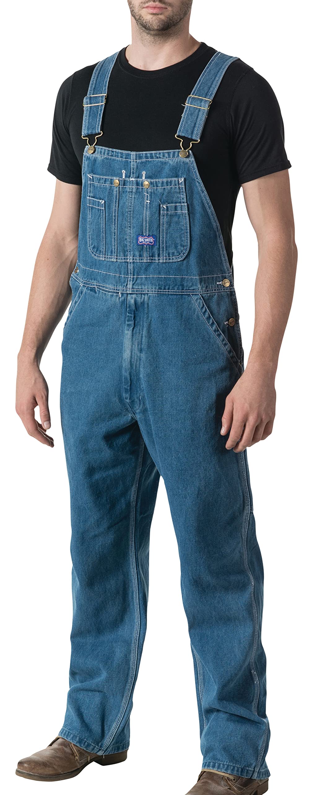 Liberty Herren Big Smith Lätzchen, Stonewashed Latzhose aus Denim 50W / 30L Stonewashed Denim, 50W /