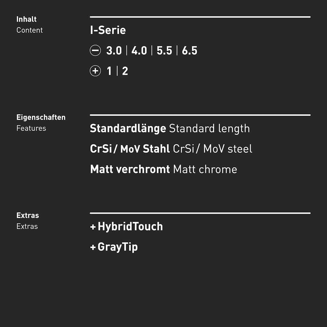 INBUS® 73790 Schraubendreher Set 6tlg, SL3–6.5 & PH1–2, mit HybridTouch & GrayTip 4× SL & 2× PH, 4×