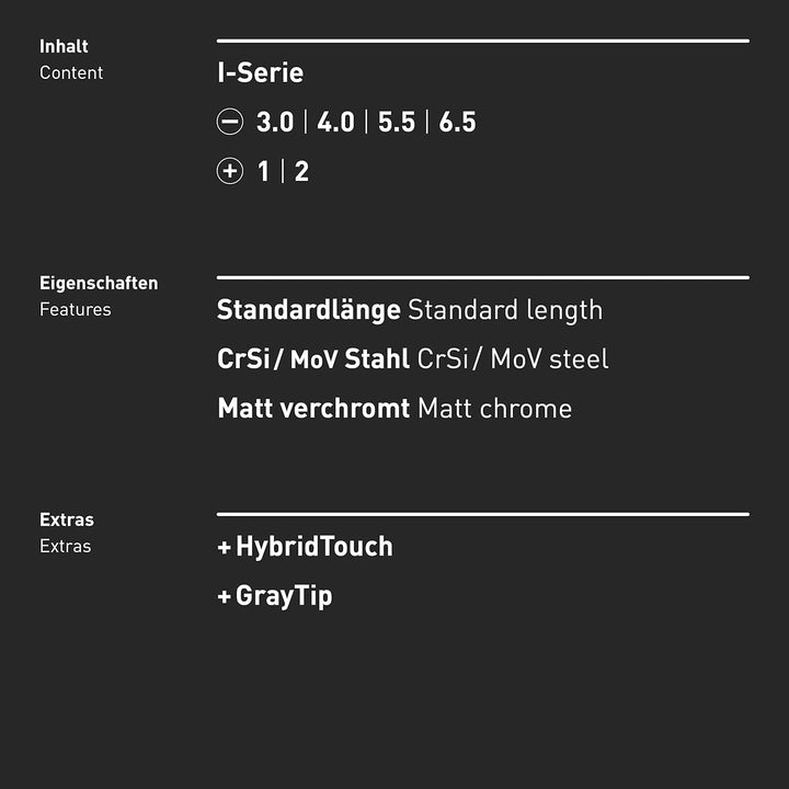 INBUS® 73790 Schraubendreher Set 6tlg, SL3–6.5 & PH1–2, mit HybridTouch & GrayTip 4× SL & 2× PH, 4×