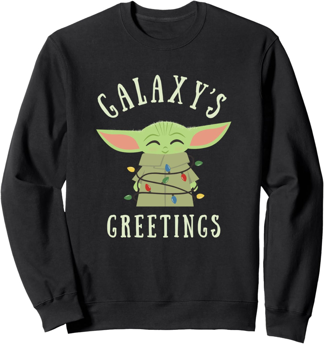 Star Wars The Mandalorian The Child Galaxy's Greetings Text Sweatshirt