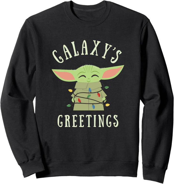 Star Wars The Mandalorian The Child Galaxy's Greetings Text Sweatshirt