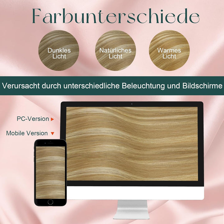 Easyouth Echthaar Extensions Bondings Blond Echthaar Bondings Extensions Aschblond Highlight Mittelb