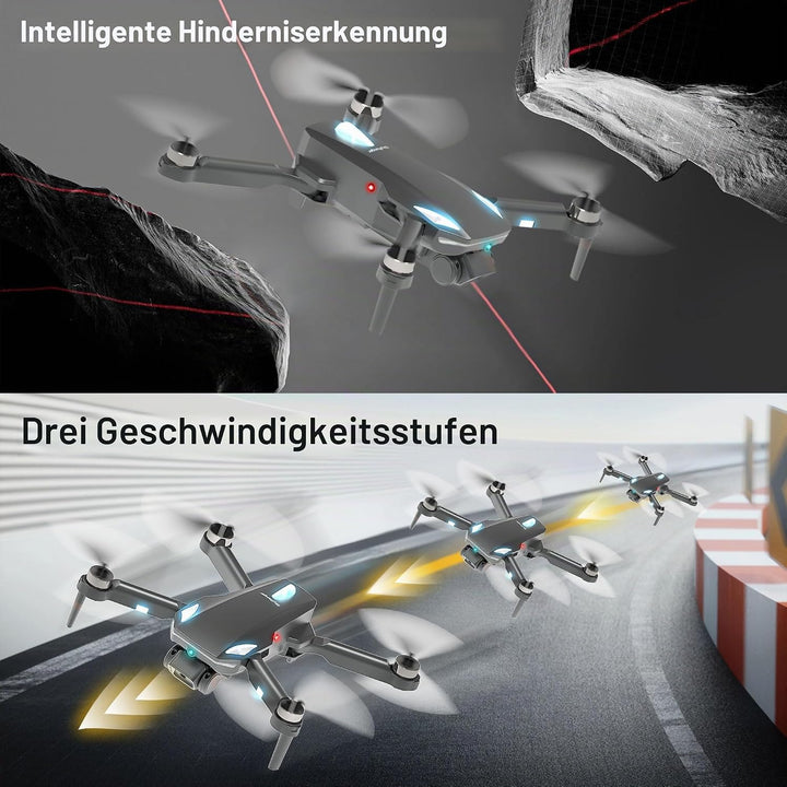 Drohne mit Kamera 1080P HD, RC Quadcopter faltbare Drohne für Kinder, bürstenloser Motor, Ein-Tasten