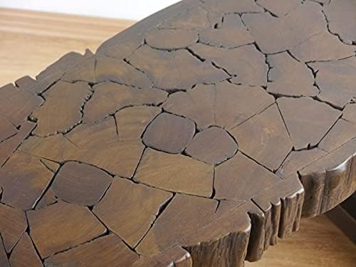 livasia Sitzbank Teakholzbank Holzbank, Beistelltisch (Handarbeit) (90x31cm), 90x31cm