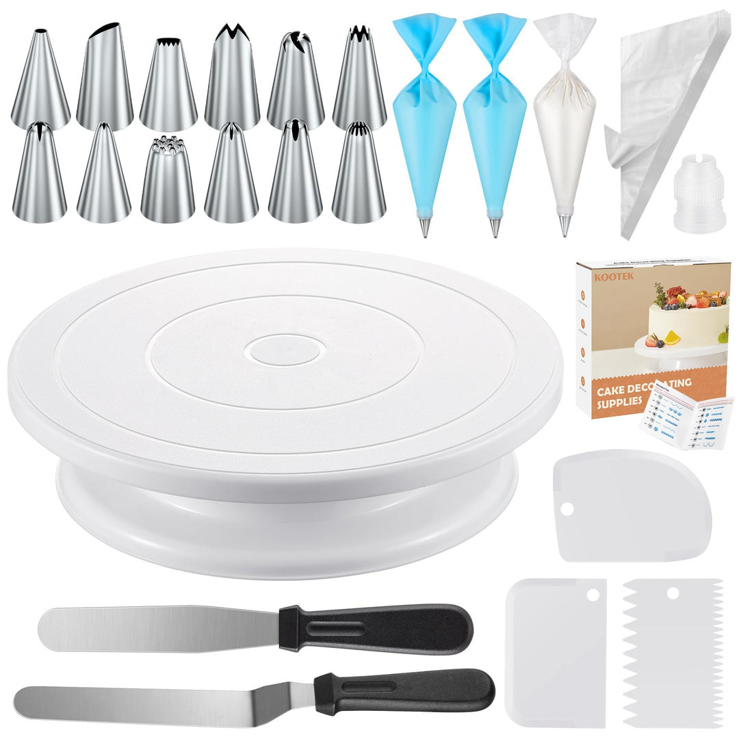 Comforty 71 Stücke Torten Zubehör, Torten Set, Cake Stand, Drehteller für Anfänger und Profis, 3