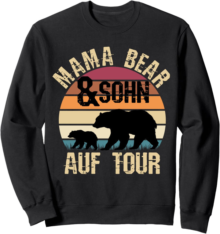 Vintage Mama Bear Und Sohn Auf Tour - Wandern Muttertag Sweatshirt