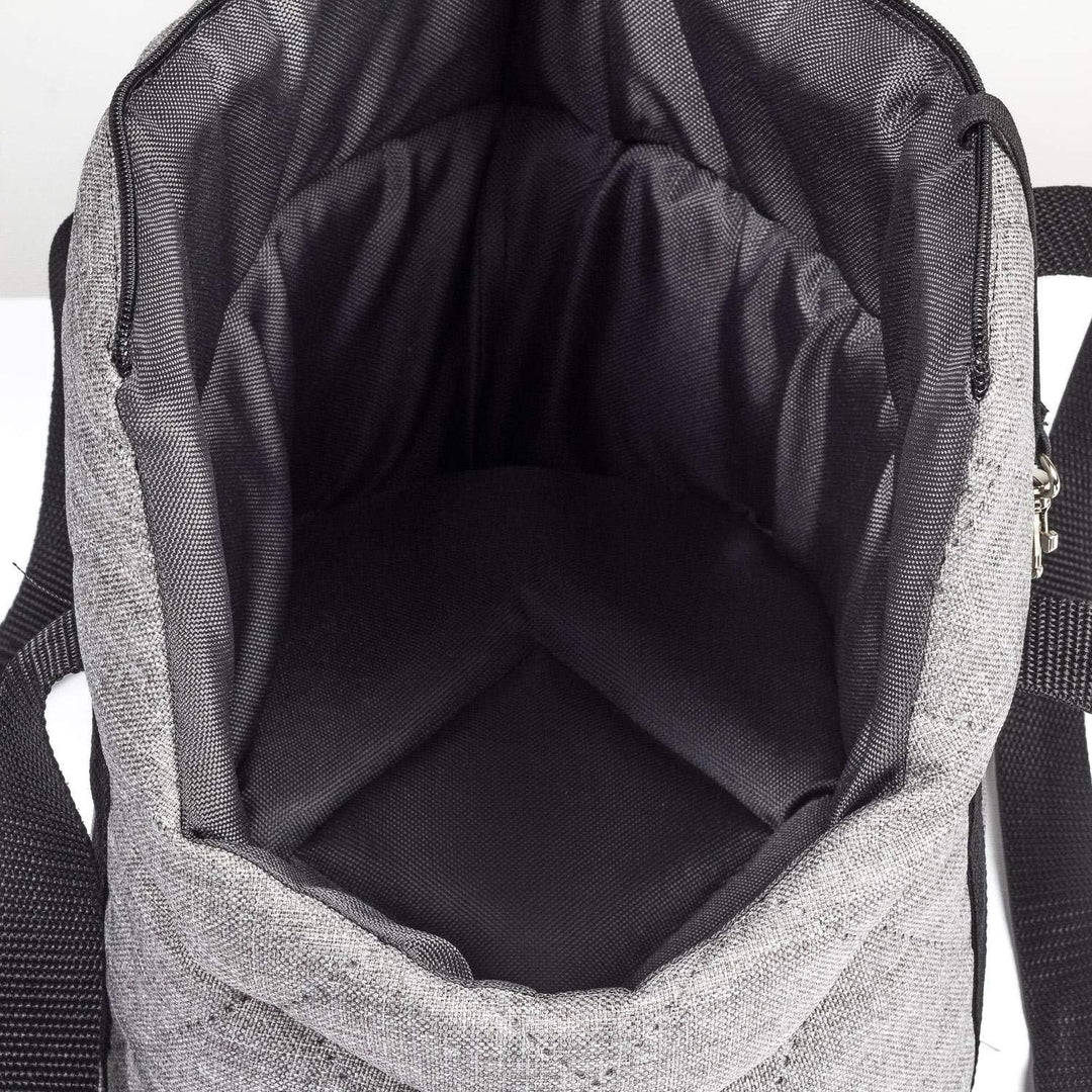 BOUTIQUE ZOO Hundetasche - Grau (Gesteppt), M bis 10 kg - Tragetasche für kleinen und mittleren Hund
