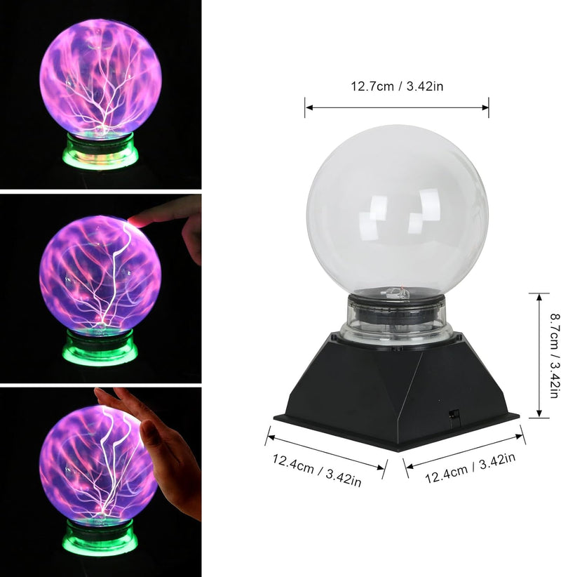 DELIPOP 12CM Magische Plasmakugel, Plasma Ball Touch und Schallempfindliche, Blau Blitzkugel Zauberk