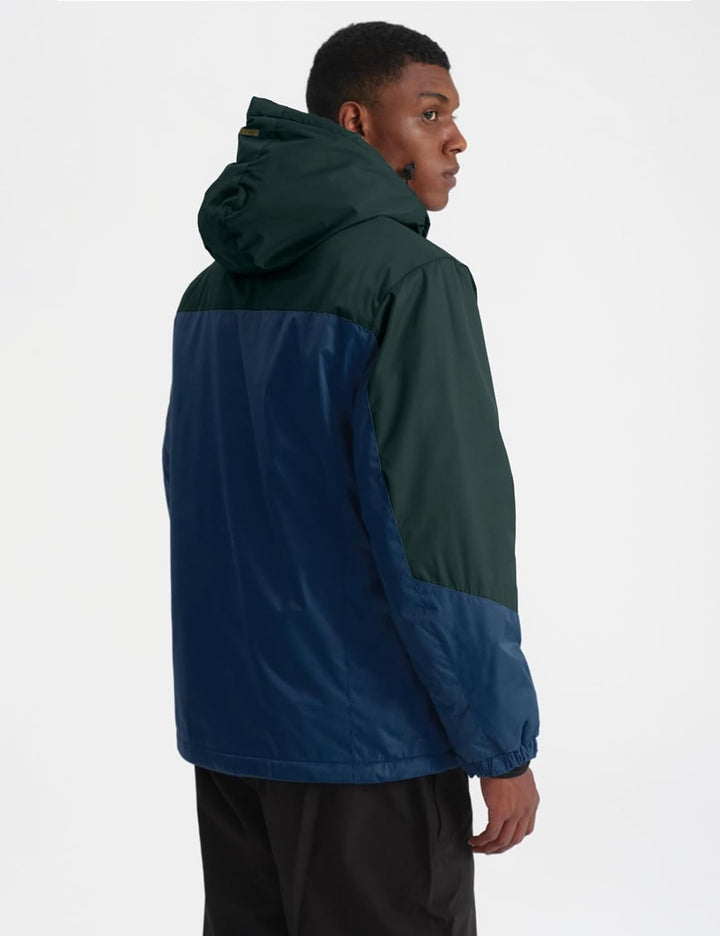 GEMYSE Herren Wasserdichte Berg-Skijacke Winddichte Fleece Outdoor-Winterjacke mit Kapuze XL Lilabla
