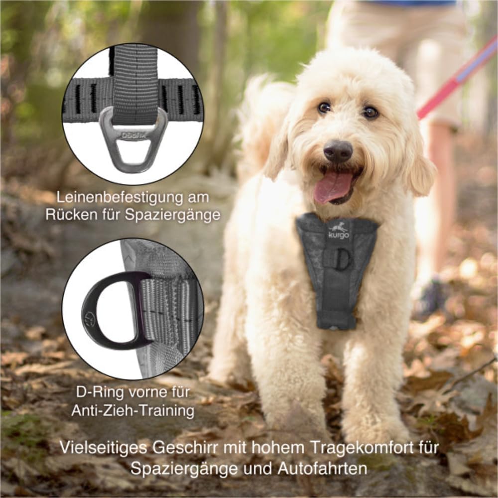 Kurgo Tru-Fit Hundegeschirr, Crash-Test-erprobtes Auto-Sicherheitsgurt, Für Hunde von 2 bis 5 kg, Gr