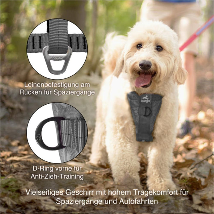 Kurgo Tru-Fit Hundegeschirr, Crash-Test-erprobtes Auto-Sicherheitsgurt, Für Hunde von 2 bis 5 kg, Gr