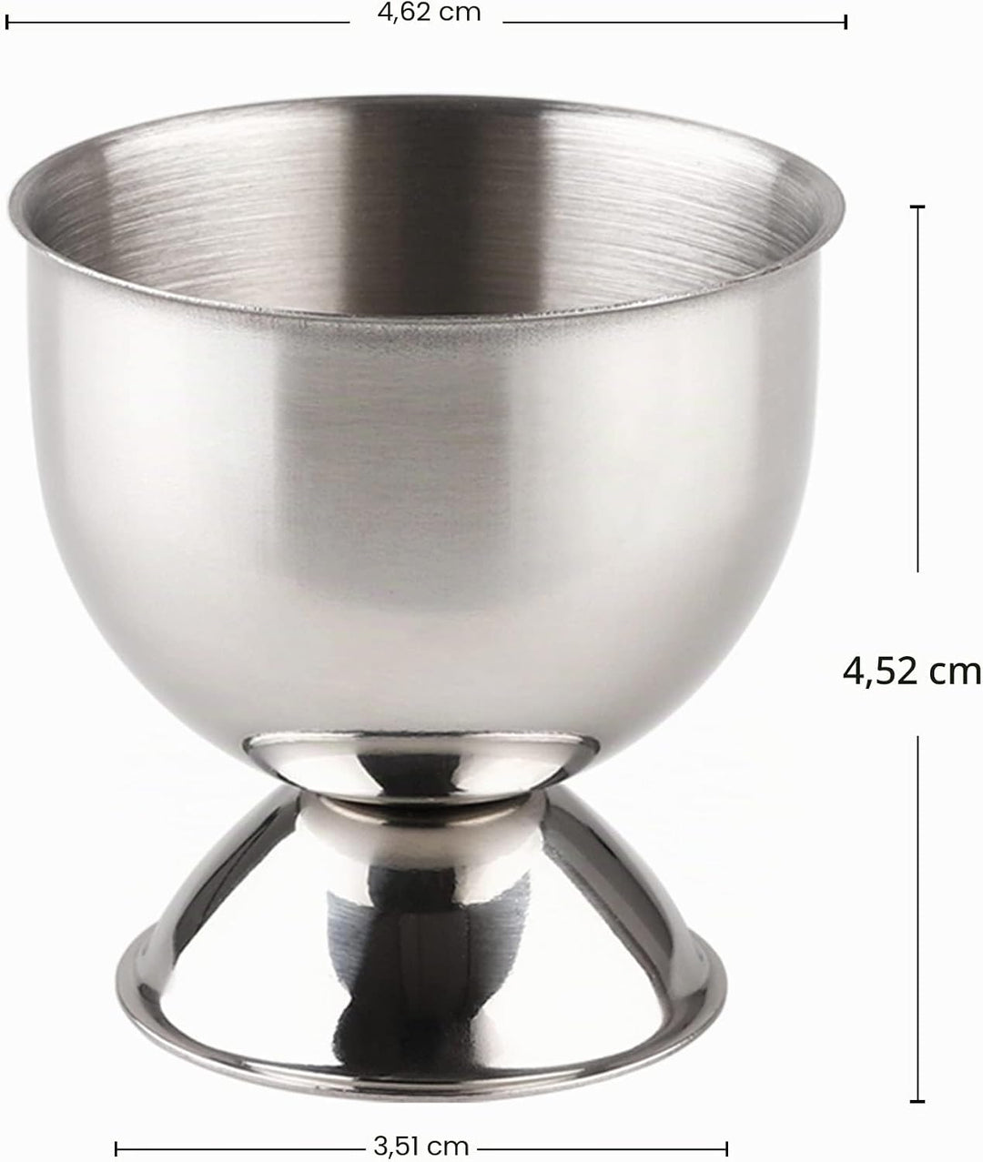 Eierbecher aus Edelstahl für weich gekochte Eier 12er Set Eierhalter Tablett, 12