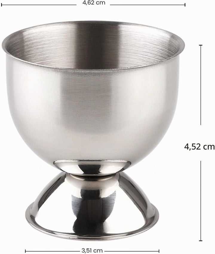 Eierbecher aus Edelstahl für weich gekochte Eier 12er Set Eierhalter Tablett, 12