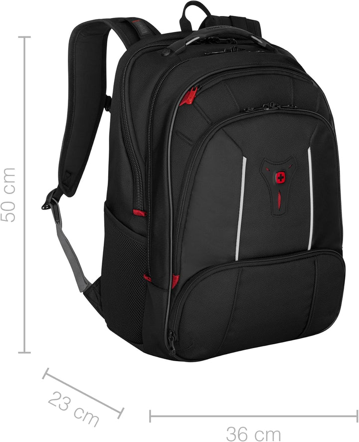 WENGER Carbon Pro Rucksack mit Tablet-Fach, Notebook bis 17 Zoll, Hülle 15.6 Zoll, Tablet bis 10 Zol