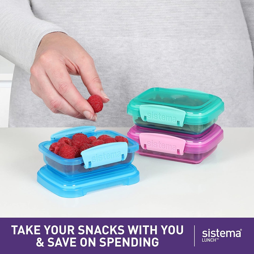Sistema Lunch Frischhaltedose | 200 ml | kleine Snackboxen | BPA-freier Kunststoff | gemischte Farbe