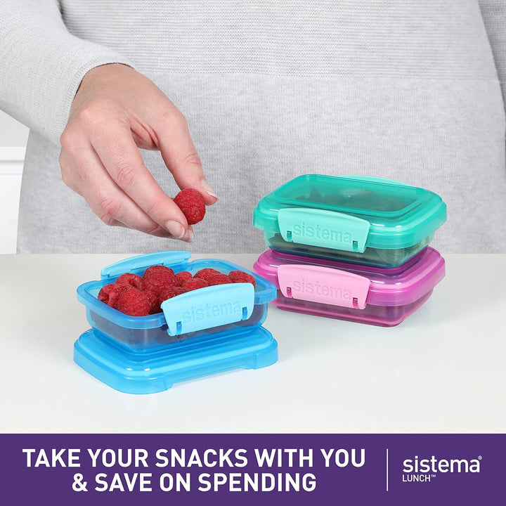 Sistema Lunch Frischhaltedose | 200 ml | kleine Snackboxen | BPA-freier Kunststoff | gemischte Farbe