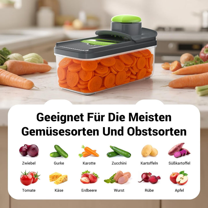 5 in 1 Mandoline Gemüsehobel Gemüsereibe - Gurkenhobel Dünne Scheiben - Reibe für Gemüse - Hobel Gem