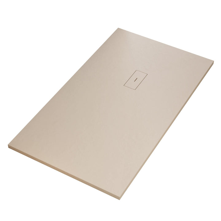 OLIMPO DOCCE - Duschtasse aus Marmorharz, Creme, Steinoptik, MAKA - 80 x 140 cm 140x80, 140x80