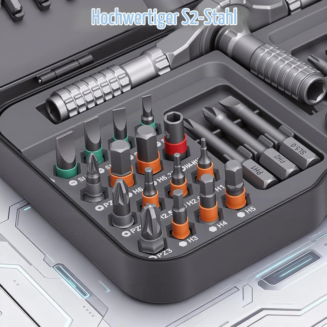 Yosoo Health Gear 66-in-1 Magnetisch Ratschen Schraubendreher Set mit Abnehmbarem Ratschengriff, Mul