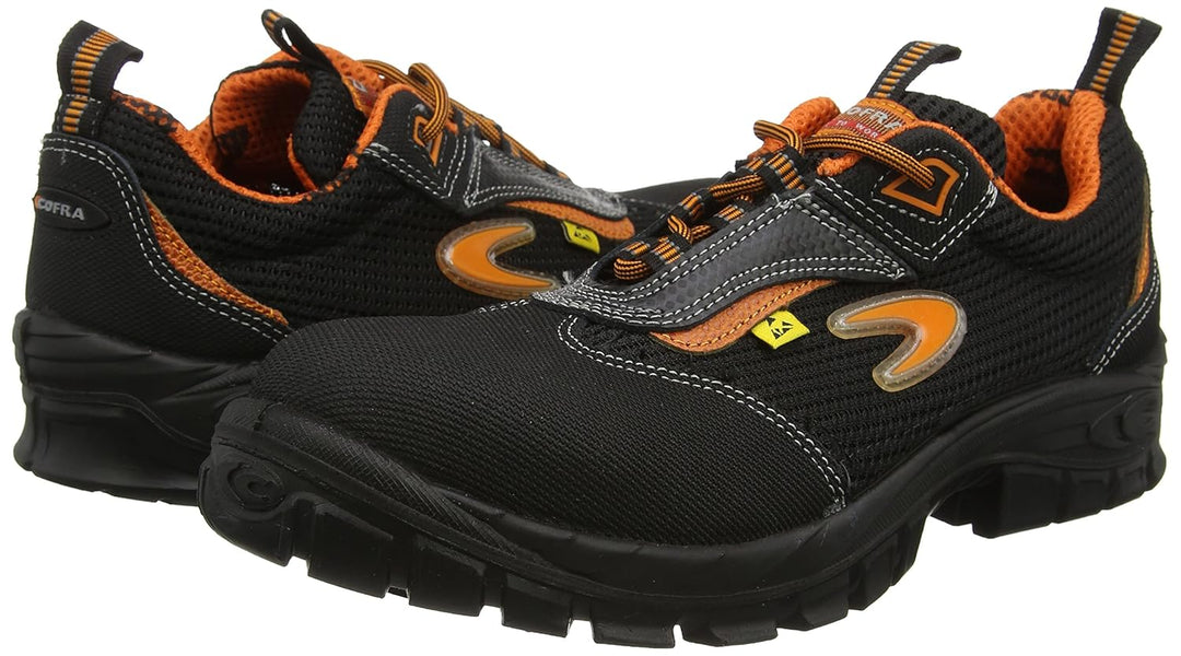 Cofra 13000-000.W42 AEGIR S1 P ESD SRC Sicherheitsschuhe, Schwarz/Orange, Grösse 42 42 EU, 42 EU
