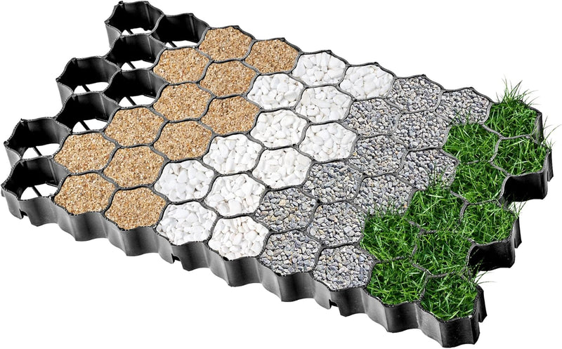 KADAX Paddockplatten aus Kunststoff, 60x40cm, 1 m², 2 Farben, Belastbarkeit bis zu 1000 t, Rasengitt