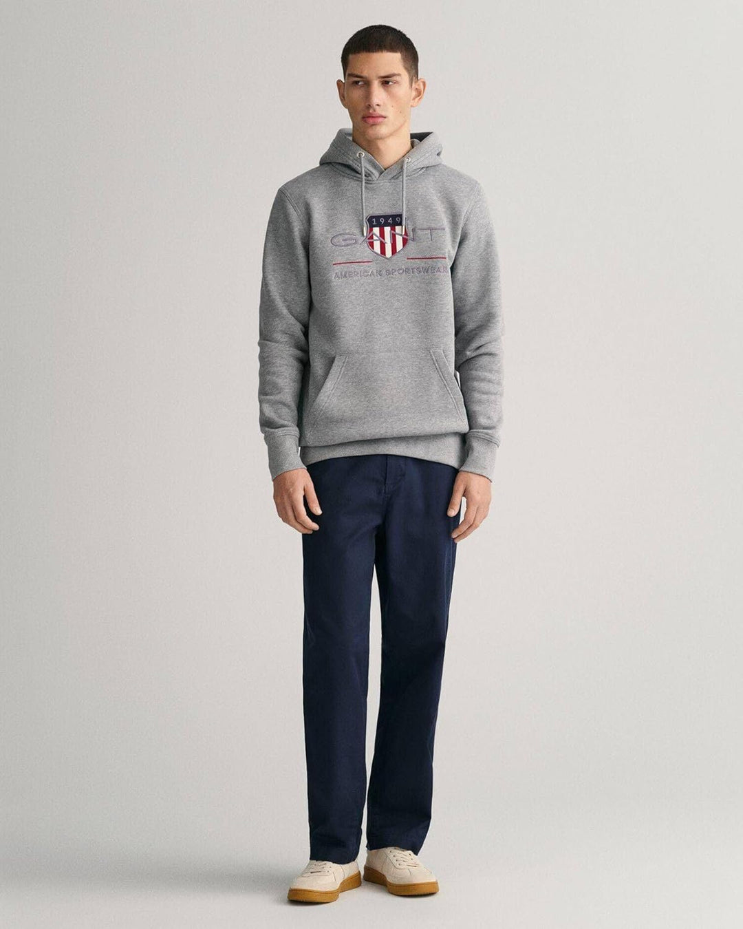 GANT Herren Reg Archive Shield Hoodie Kapuzenpullover S Grey Melange, S Grey Melange