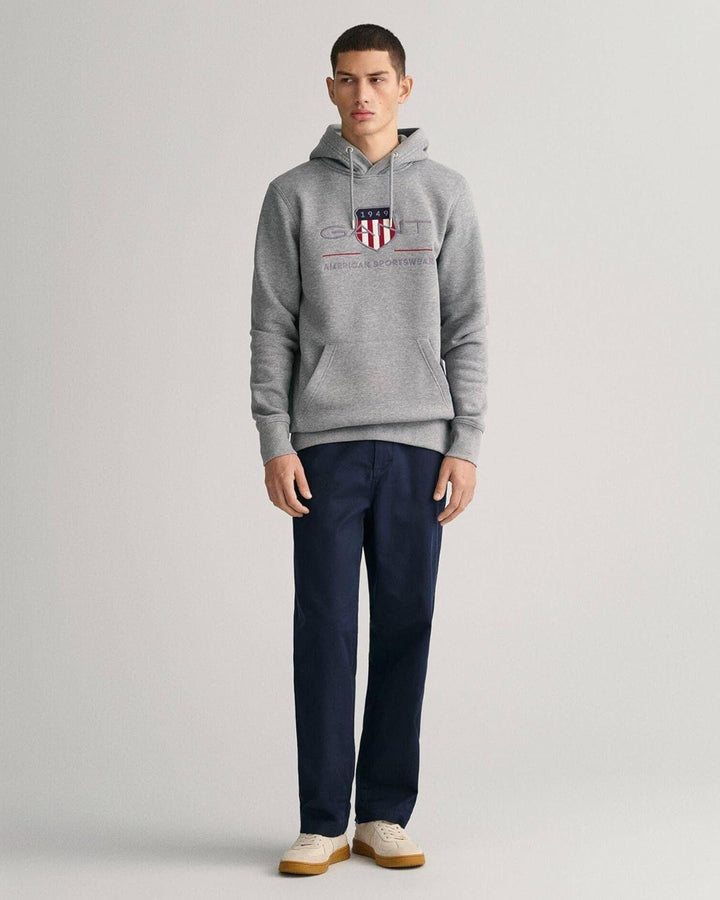 GANT Herren Reg Archive Shield Hoodie Kapuzenpullover S Grey Melange, S Grey Melange