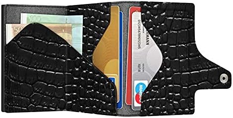 TRU VIRTU® Wallet Click & Slide Strap Edition Croco Black/Black, Croco Black/Black