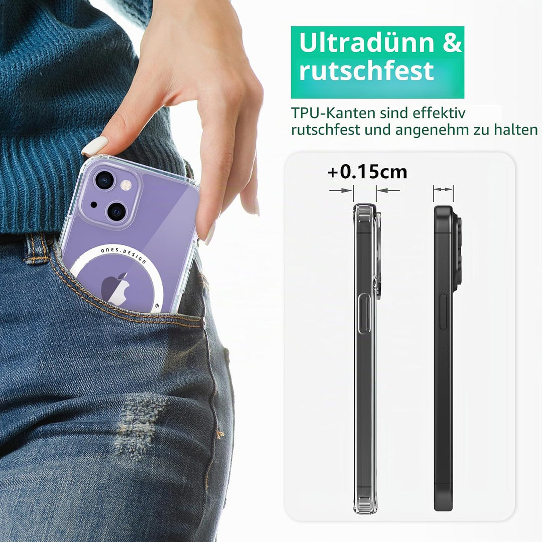 ONES Magnetisches HandyHülle für iPhone 13 Mini Kompatibel mit MagSafe, Militärnorm Schutz Dünne Hül