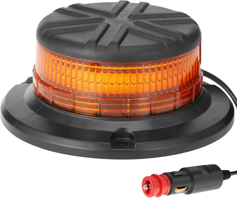 AGRISHOP 12V/24V LED Rundumleuchte Blitzleuchte Mit Magnetfuss,LED Rundumleuchte Gelb Warnleucht，45L