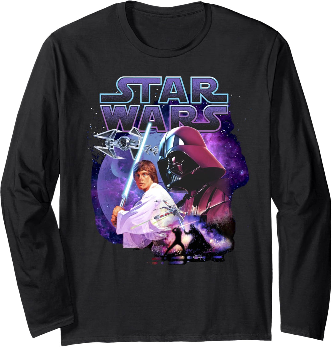 Star Wars Vader & Luke Galaxy Battle Langarmshirt