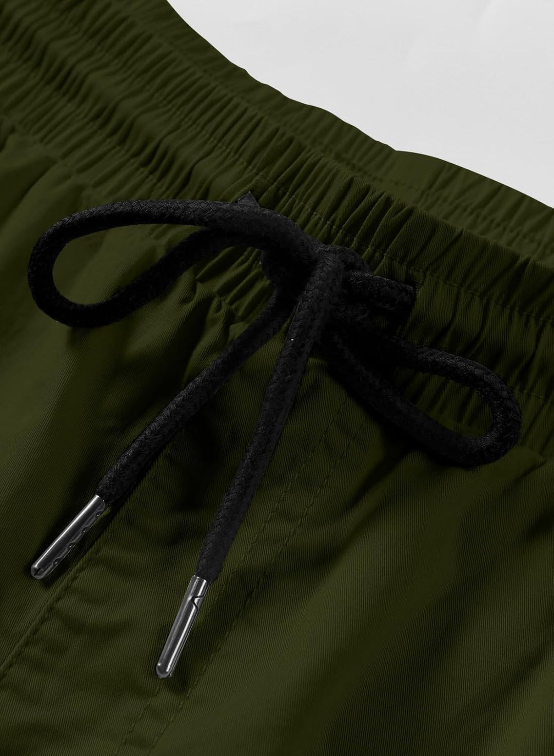 JMIERR Kurze Hosen Herren Shorts Herren Sommer Chino Baumwolle Elastische Taille mit Taschen M F Grü