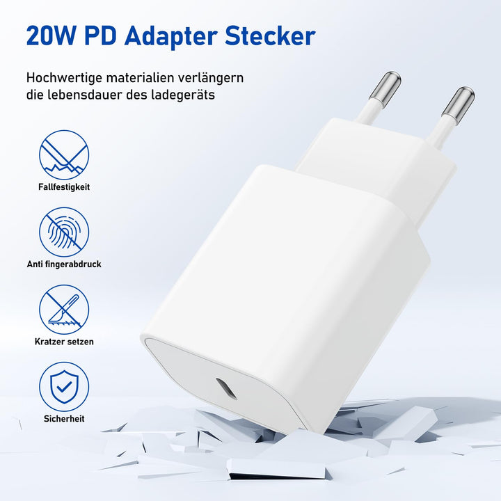 3-in-1 Ladekabel für Apple Watch und iPhone, 2M USB C iWatch Ladegerät mit Kabel, 20w Schnellladeger