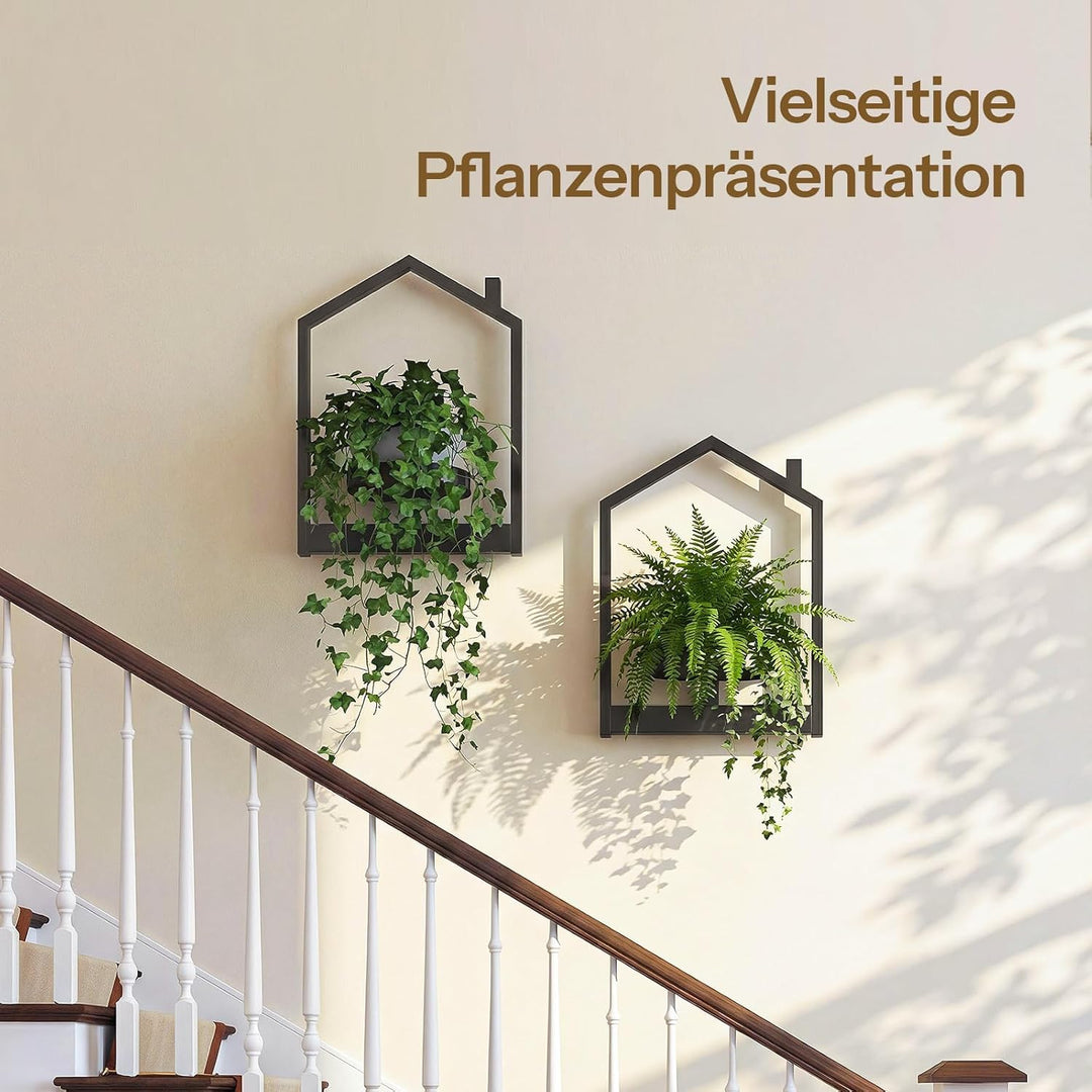 HOOBRO Blumenständer Wandmontage 2 Set, Blumentopf Wand, Wand Blumenständer mit Abnehmbarem Unterset