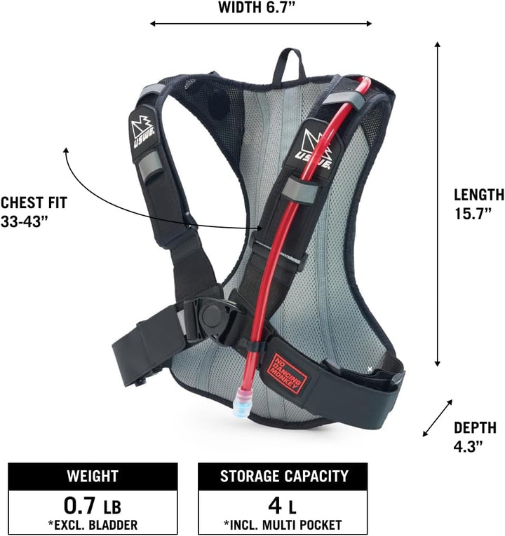 USWE Unisex – Erwachsene Outlander Trinkrucksack 4 Liter Schwarz, 4 Liter Schwarz