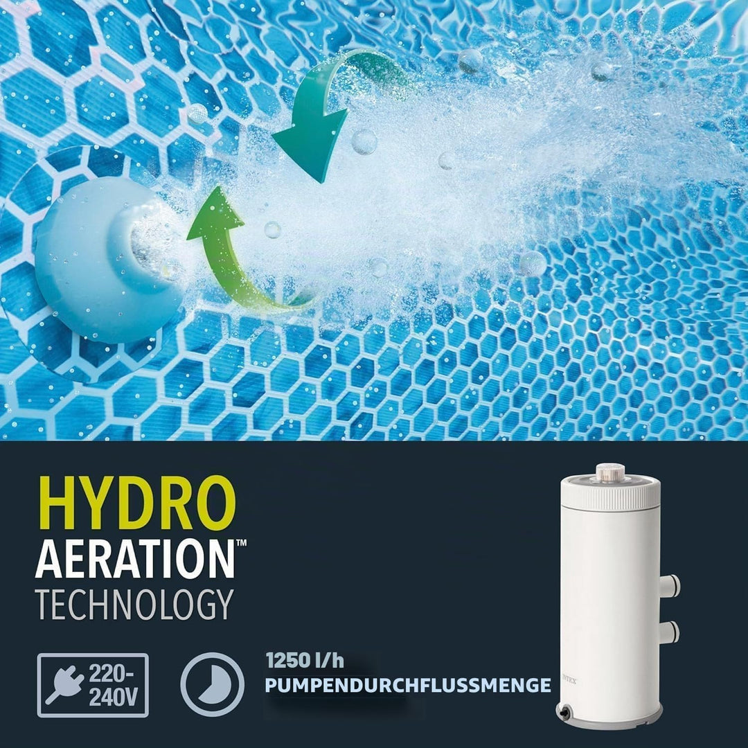 Intex Krystal Clear Cartridge Filter Pump - Pool Kartuschenfilteranlage - 900 L/H 3.406 l/h / 90 W,