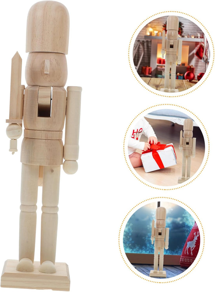 Garneck Marionettenkönigsoldat Dekoration Ornamente unlackierter Nussknacker Heimwerken Tür Dekorati