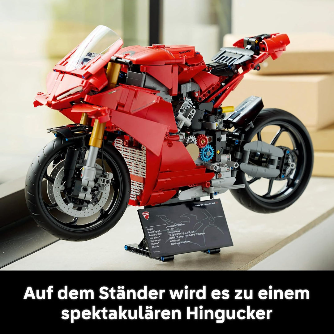 LEGO Technic Ducati Panigale V4 S Motorrad, baubares Motorradmodell, Bausets für Erwachsene, Männer