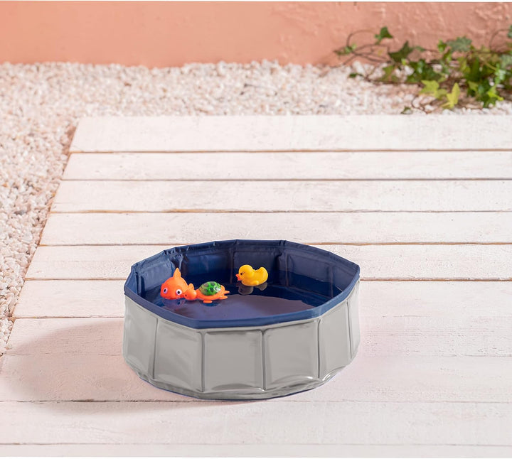 Dehner Lieblinge Katzenpool Water Games, Ø 30 cm, Höhe 10 cm, Kunststoff, grau/blau Keine Angabe, Ke
