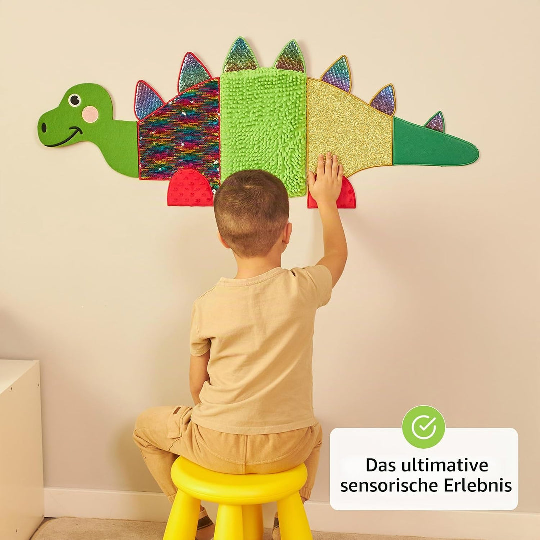 ODOXIA Sensorik-Wandpaneel für Kinder | Fühlen, Erleben &amp; Lernen | Dinosaurier-Spielzeug für Sensori