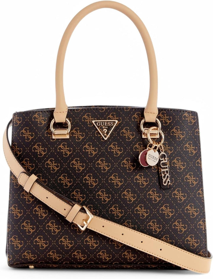 GUESS Damen Noelle Bag Braunes Logo, Braunes Logo